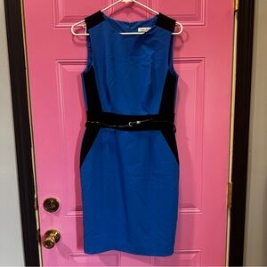 Calvin Klein Blue and Black Midi Dress